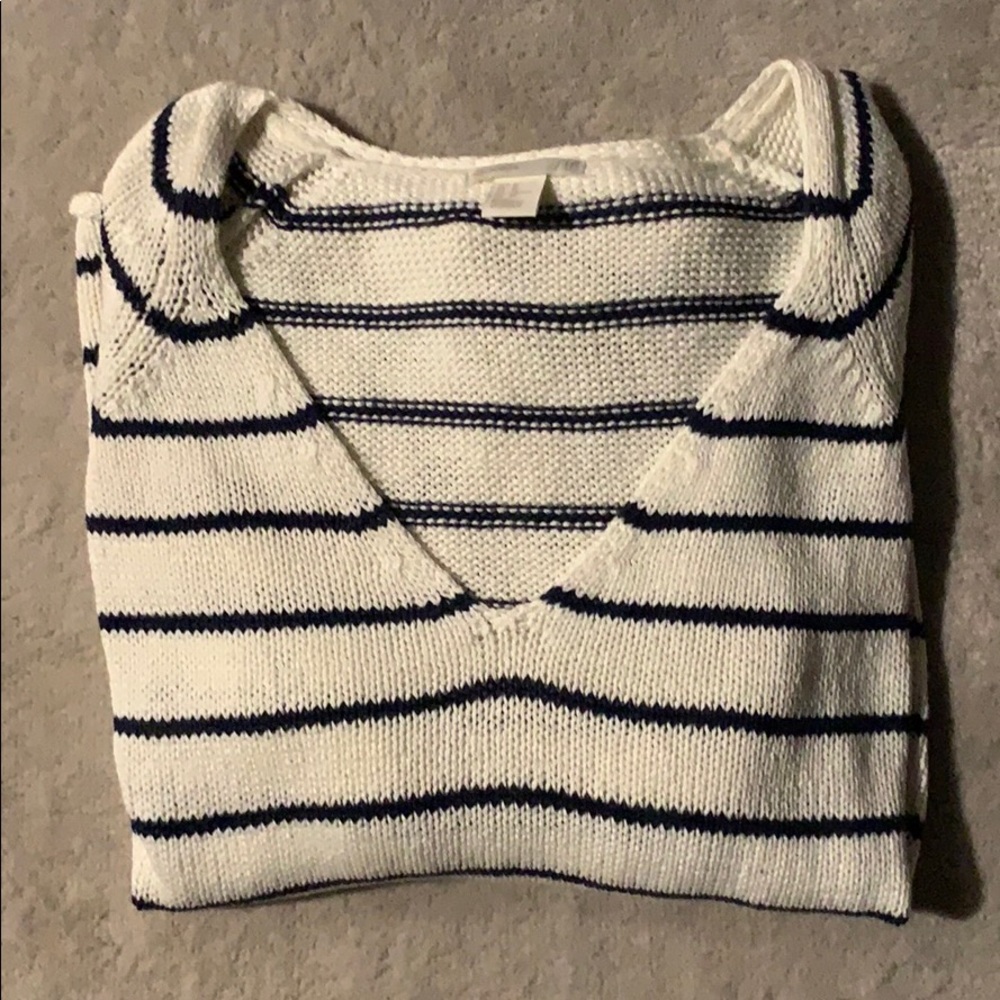 Beachy Lose-Knit Striped Sweater